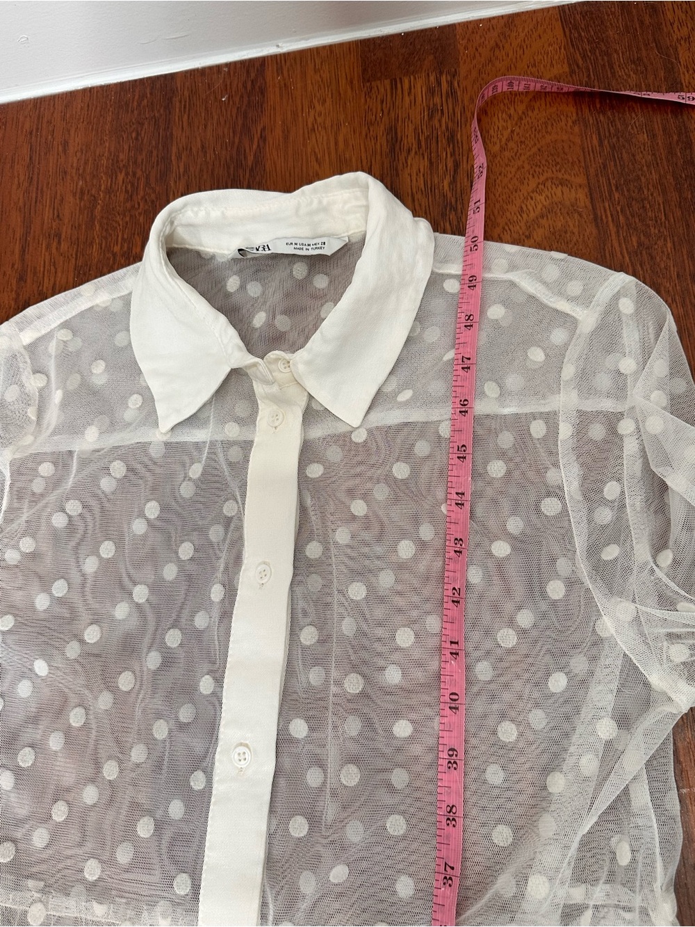 Zara Bloggers Fave Sheer White Tulle Polka Dot Maxi Shirt Dress. Divine. Size M - Picture 14 of 16
